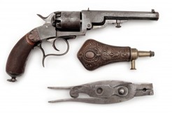 Perkusní revolver Deprez-Joassart  v kazetě