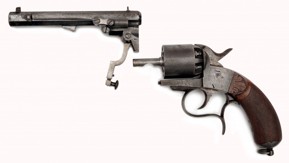 Perkusní revolver Deprez-Joassart  v kazetě