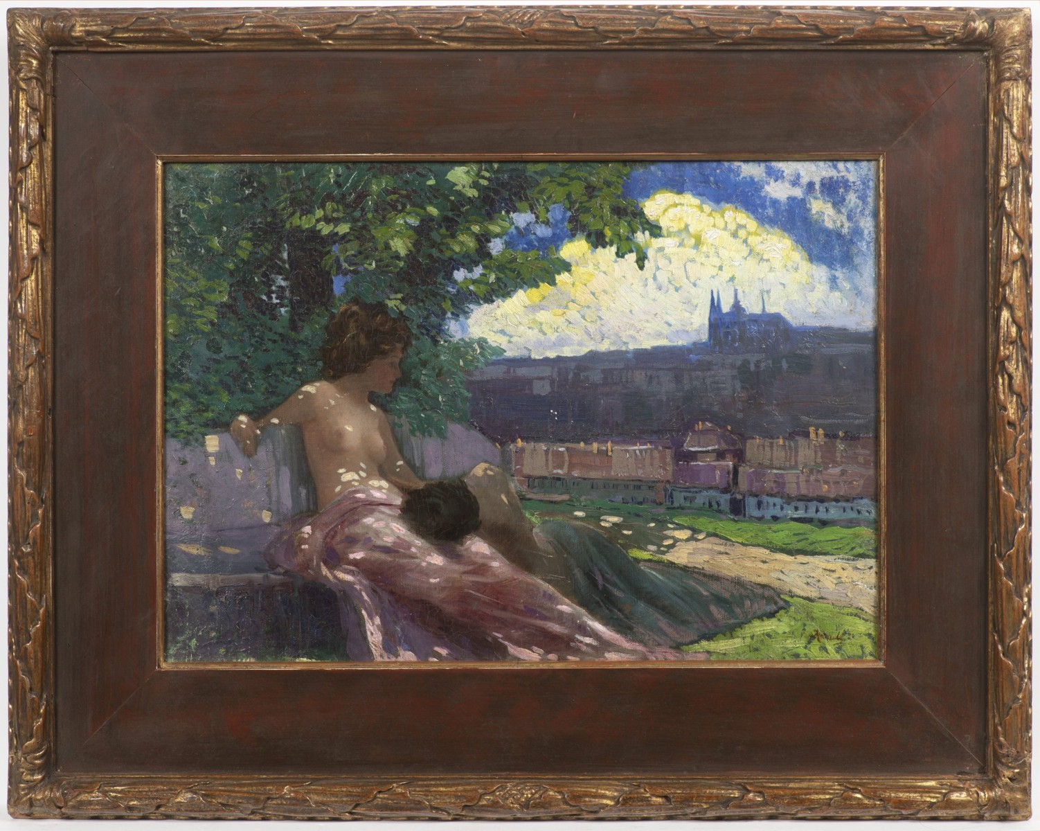 JOSEF MANDL 1874 - 1933 - MILENCI V ZAHRADĚ