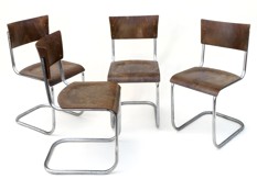 Čtyři ohýbané trubkové židle