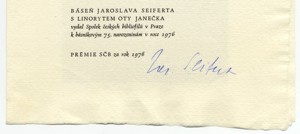Janeček Ota - Jaroslav Seifert