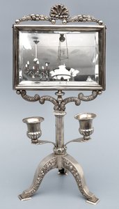 Stříbrné stolní zrcadlo se svícny