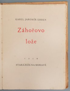 Bibliofilie "Záhořovo lože, K.J. Erben - ilustrace Michael Florian"