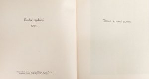 Kniha "Toman a lesní panna, F. L. Čelakovský, ilustrace Adolf Kašpar"