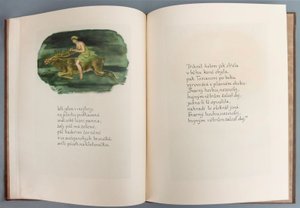 Kniha "Toman a lesní panna, F. L. Čelakovský, ilustrace Adolf Kašpar"