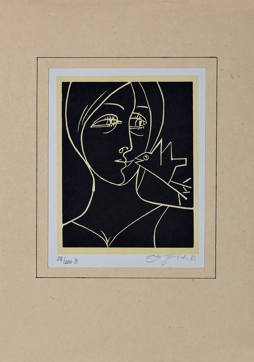 Janeček Ota | Dívka s ptáčkem