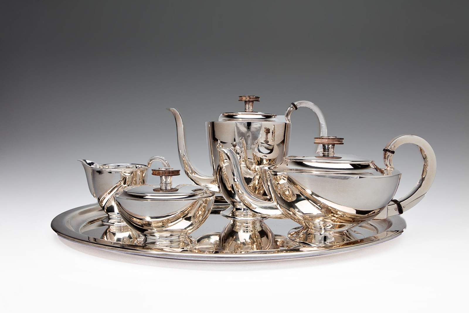 Stříbrný servis na kávu a čaj | Gottlieb Kurz, Schwäbisch Gmünd