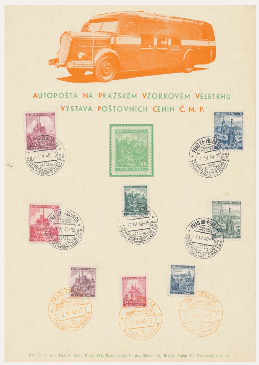 Pamětní list Autopošta na Pražském vzorkovém veletrhu