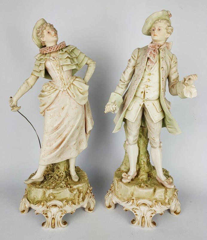 Velké porcelánové párové sošky