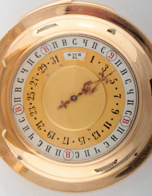 Raritní bicí oboustranné kapesní hodinky Calendrier Breveté