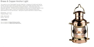 Lodní lampa s dřevěnou kladkou