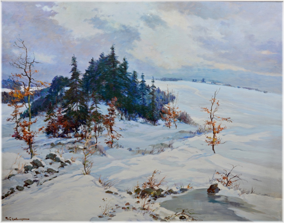 Porš Gustav (1888 - 1955), Zima u Poličky, 95 x 120 cm