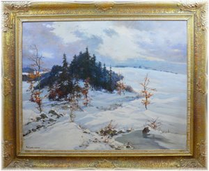 Porš Gustav (1888 - 1955), Zima u Poličky, 95 x 120 cm