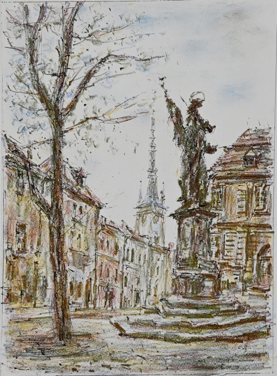 J. Mádlo, Morový sloup