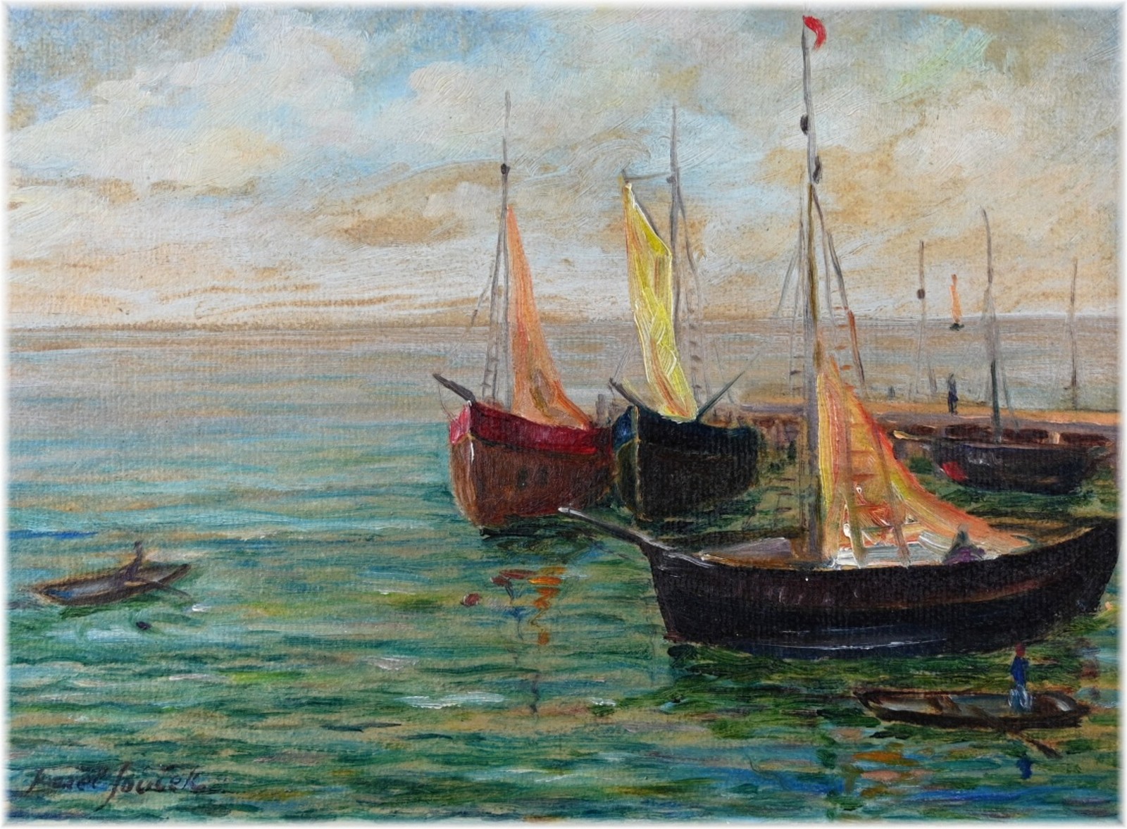 Souček Karel (1915 - 1982), Loďky na moři (Z Krasnodaru)