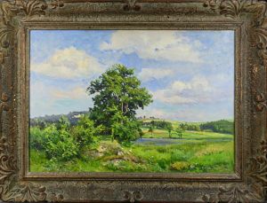 Cína Jelínek František (1882 - 1961), Na hrázi rybníka