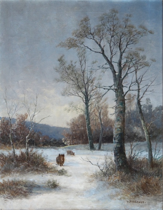 Fischhof Georg (1859 - 1914) , Divočáci v zimě