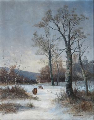 Fischhof Georg (1859 - 1914) , Divočáci v zimě