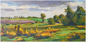 Hanych Rudolf (1906 - 1994), Podzim, 22 x 42 cm, tempera na kartonu