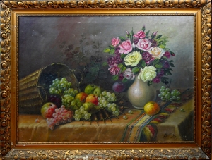 Zavřel František (1891 - ), Zátiší s ovocem a kyticí,