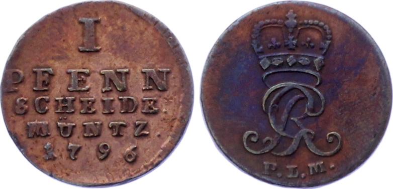 Brunswick-Luneburg-Hannover 1 Pfenning 1796