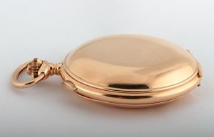 Zlaté bicí kapesní hodinky s chronografem, lunárem a kalendářem