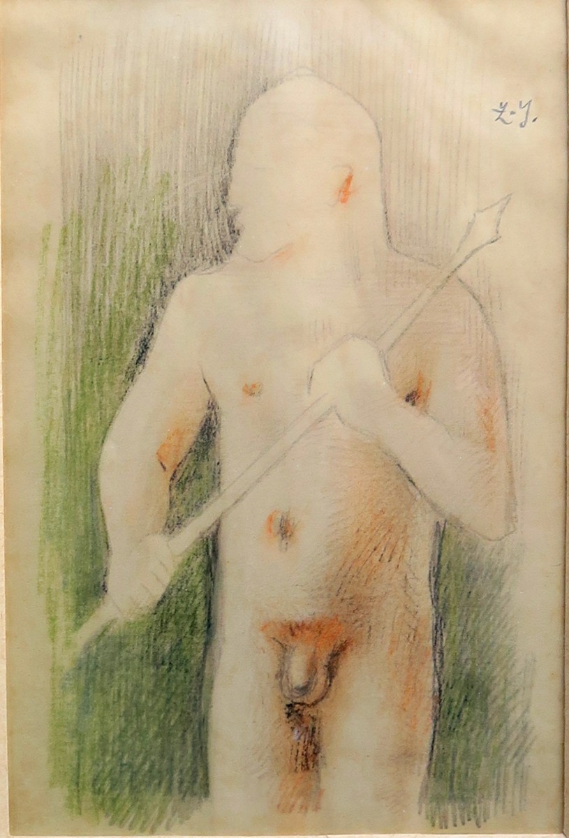 Jan Zrzavý (1890 - 1977) - Autoportrét s kopím