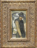 August Brömse (1873 - 1925) připsáno - Muž v buřince