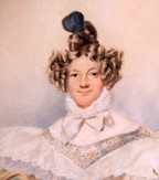 Josef Kriehuber (1800 - 1876) - Portrét dámy v bílých šatech