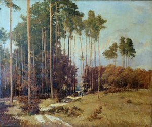 Procházka Josef (1909 - 1984), Cesta borovým lesem, olej na plátně