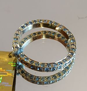 Au prsten s 99 modrými safíry 1,68 ct