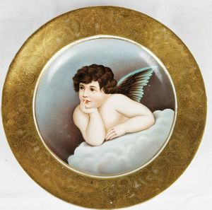 Porcelánový talíř s andělíčkem