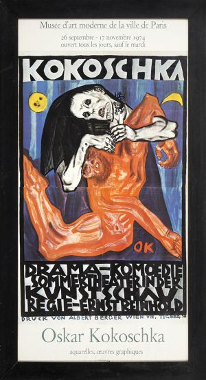 Kokoschka Oskar - Plakát k výstavě: Musée d´art moderne de la ville de Paris, Oskar Kokoschka - aquarelles, œuvres graphiques