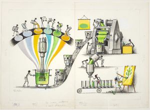 Kubašta Vojtěch - Jak vzniknou malířské barvy - ilustrace ke knize Už vím proč, Albatros, 1979