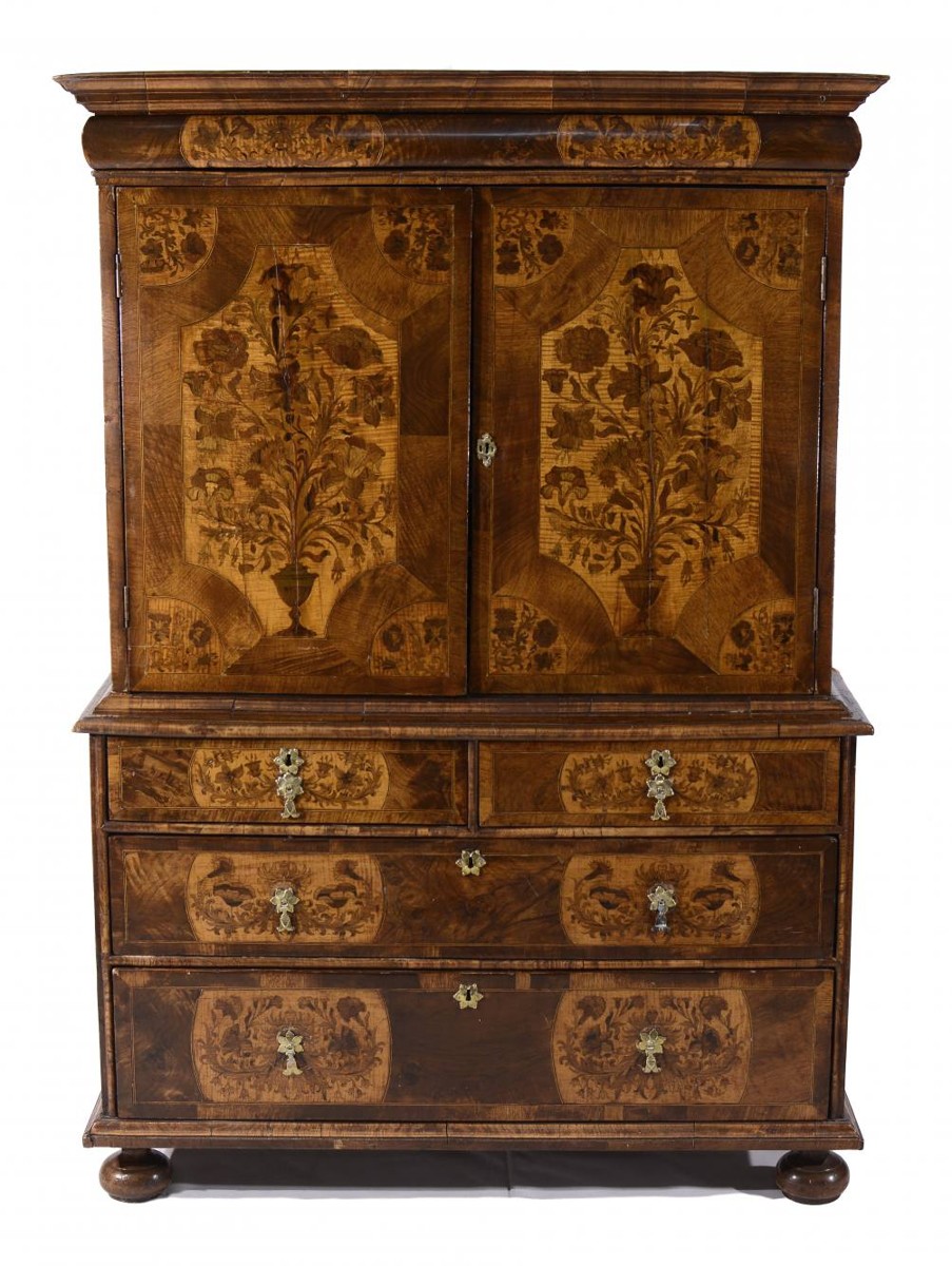 INTARZOVANÝ SEKRETÁŘ "MARQUETERIE DE FLEUR"