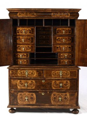 INTARZOVANÝ SEKRETÁŘ "MARQUETERIE DE FLEUR"