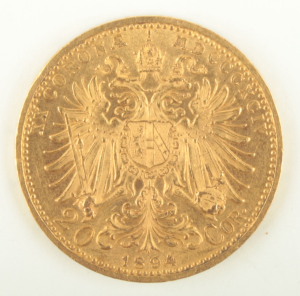 Zlatá mince: 20 Kronen 1894