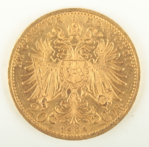 Zlatá mince: 20 Kronen 1898