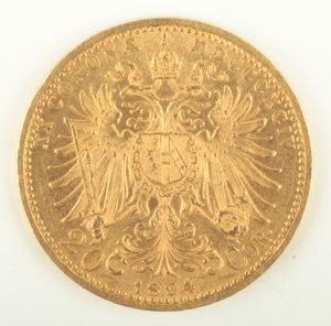 Zlatá mince: 20 Kronen 1898