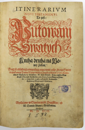 Bünting Heinrich: Itinerarium Novi Testamenti To jest putování svatých, kniha druhá NZ, 1592