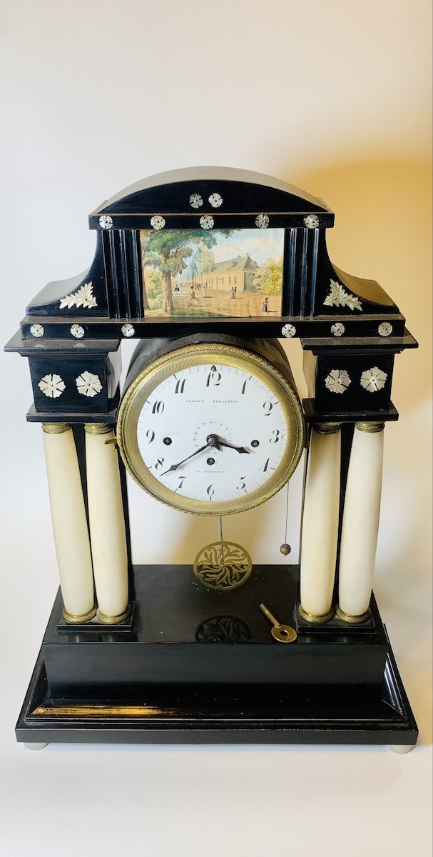 Sloupkové hodiny biedermeier | Čechy | 1840-1850