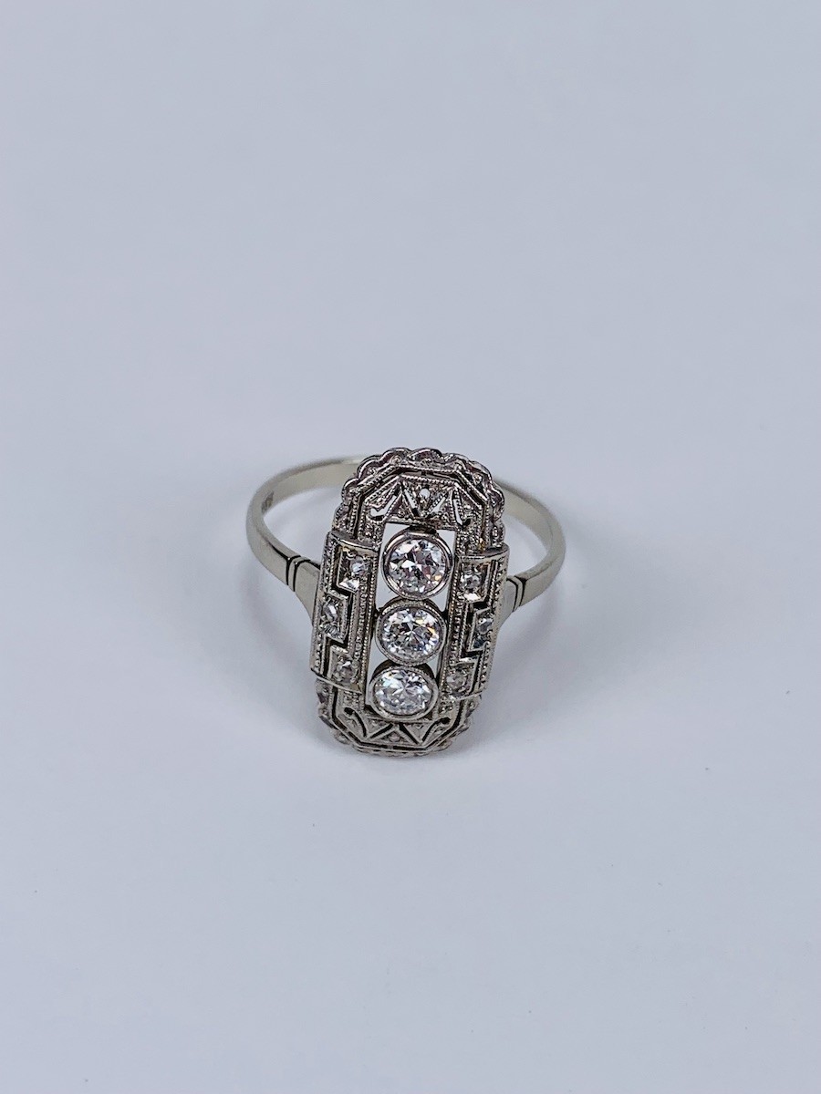 Prsten s diamanty | Art deco
