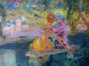 Karel Štroff (1881-1929) | Milenci na lavičce v palácové zahradě