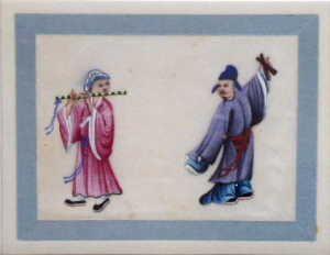 Tři čínské malované výjevy z konce 19. století