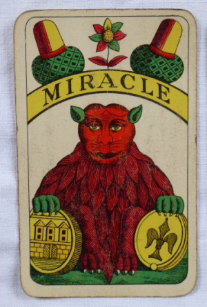 Jednohlavé mariášové hrací karty Miracle | revers s vyobrazením Prahy