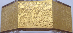 Křišťálový popelník se zlatým pásem - Moser