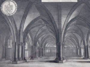 Václav Hollar (1607-1677)  Katedrála sv. Pavla v Londýně - interiér - krypta