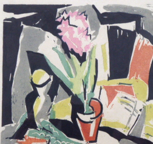 Josef Gabriel (1902-1970)  Kubistické zátiší s květinou