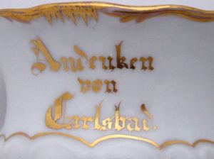 Šálek s podšálkem Andenken von Carlsbad -  Slavkov, Schlaggenwald