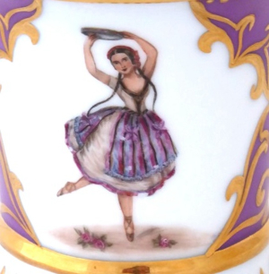 Koflík s malovanou miniaturou baletky Fanny Cerrito - Slavkov